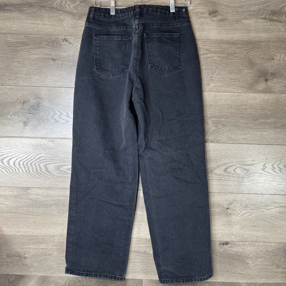 Shein Jeans Womens M Black Jeans Stainless Gromets Wide Leg Zip Button Pockets - Picture 10 of 10